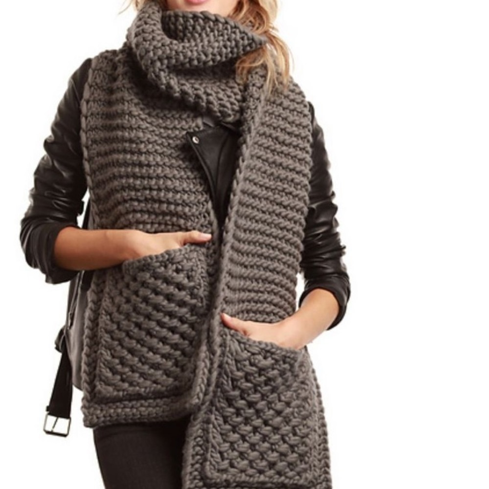 Third Piece Hand Knit Wool Scarf